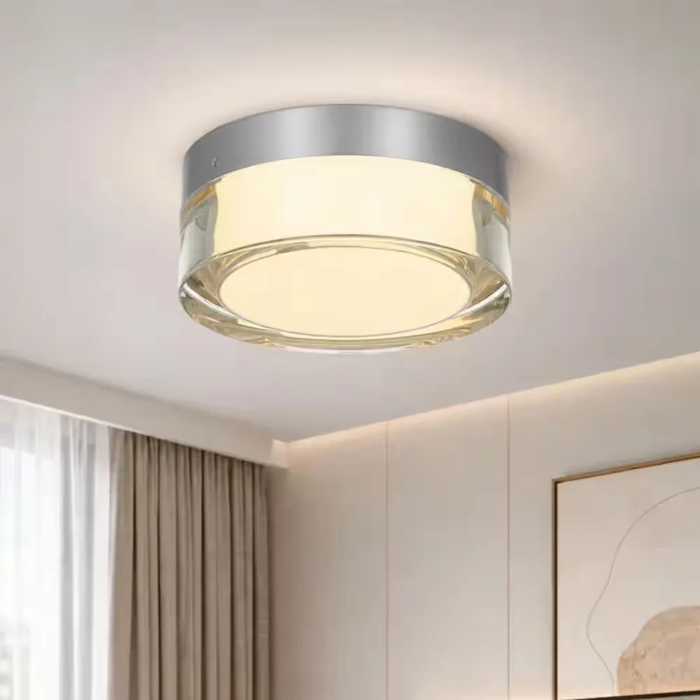 Basdien Round Silver Flush Mount Ceiling Light