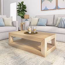 Modern Rectangular Wood Coffee Table