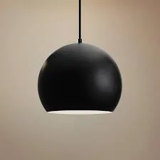 Roxy Matte Black Metal Dome Pendant Light