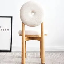 Modern Round Boucle Accent Chair