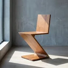 Natural Wood Zigzag Chair