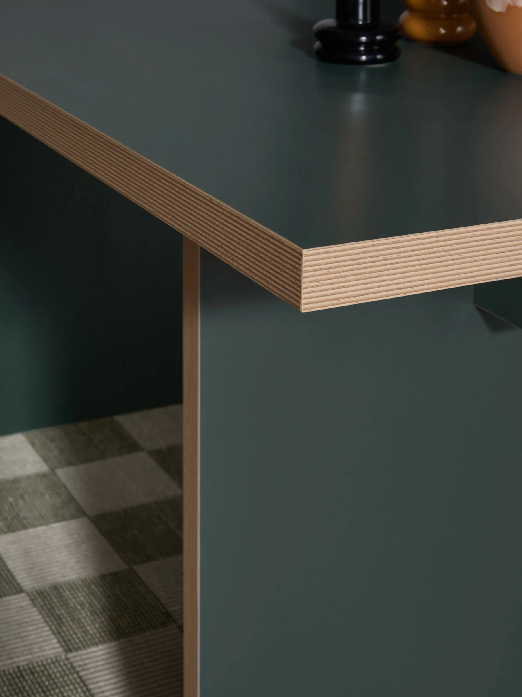 Zayla Rectangular Dining Table in Dark Green