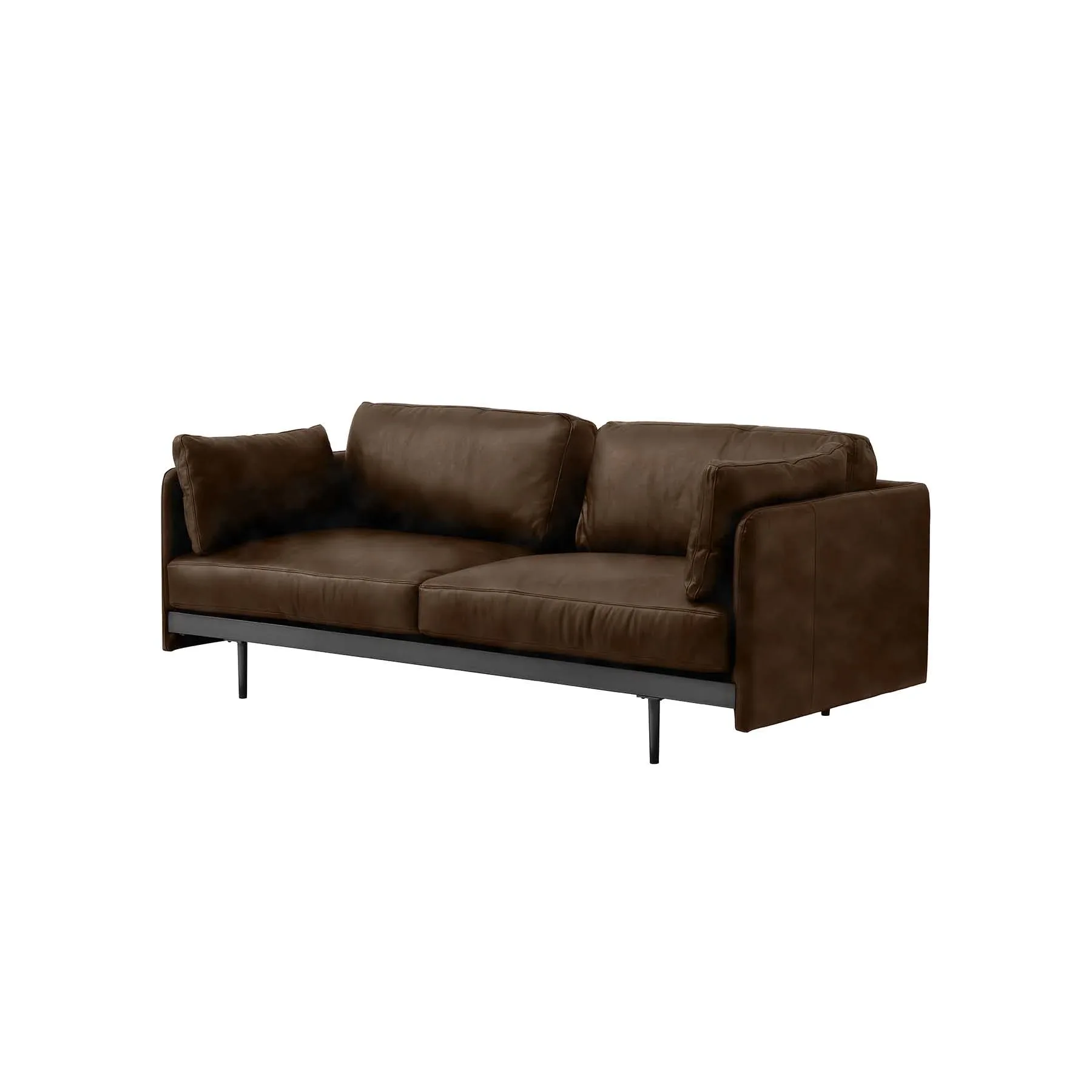 Modern Brown Leather Sofa