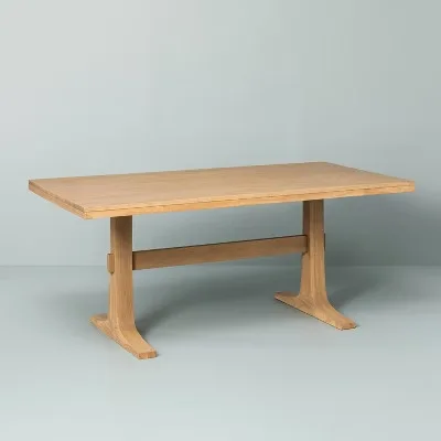 Natural Wood Rectangular Dining Table