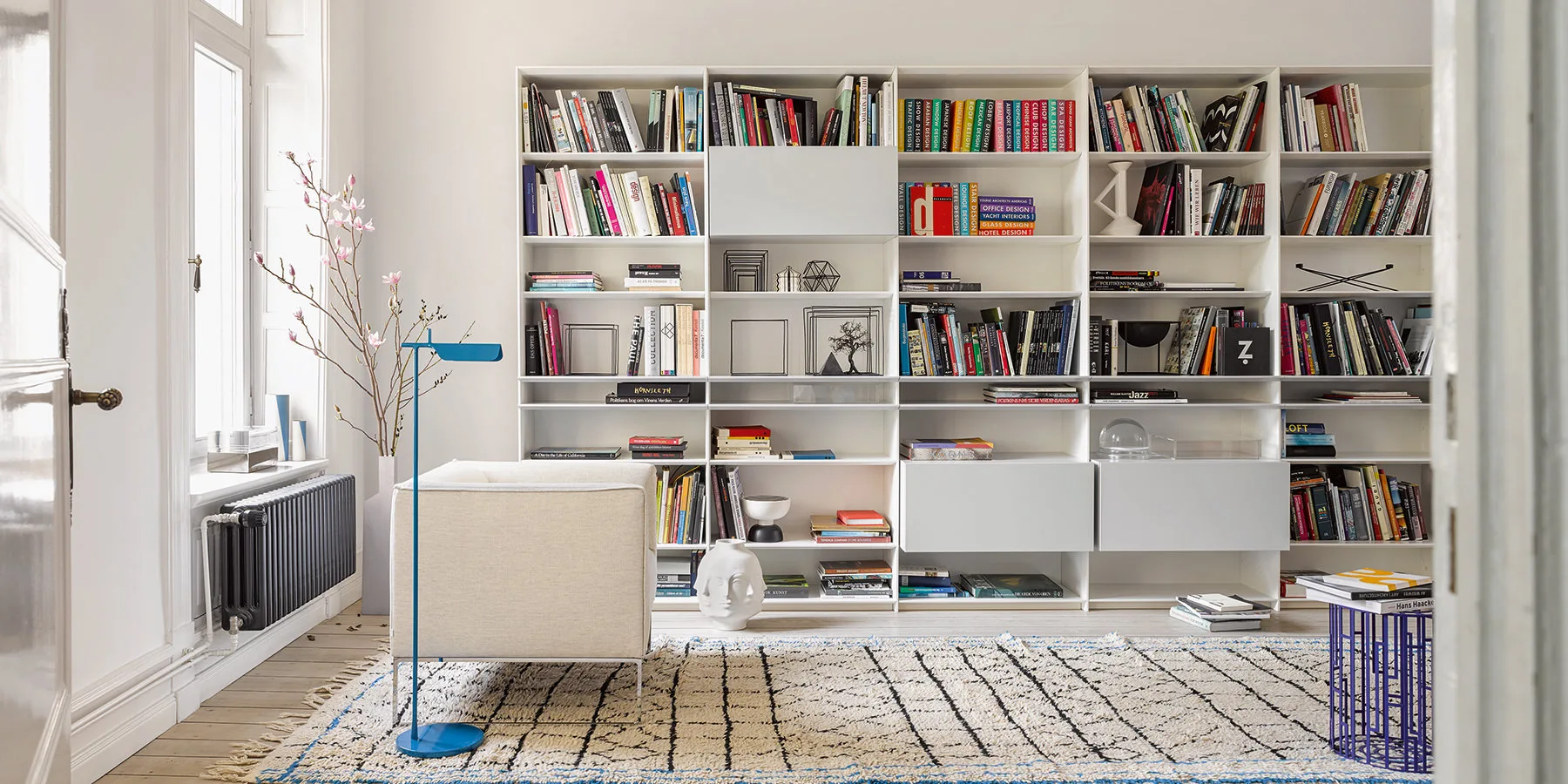 Minimalist Modular Grid Bookcase