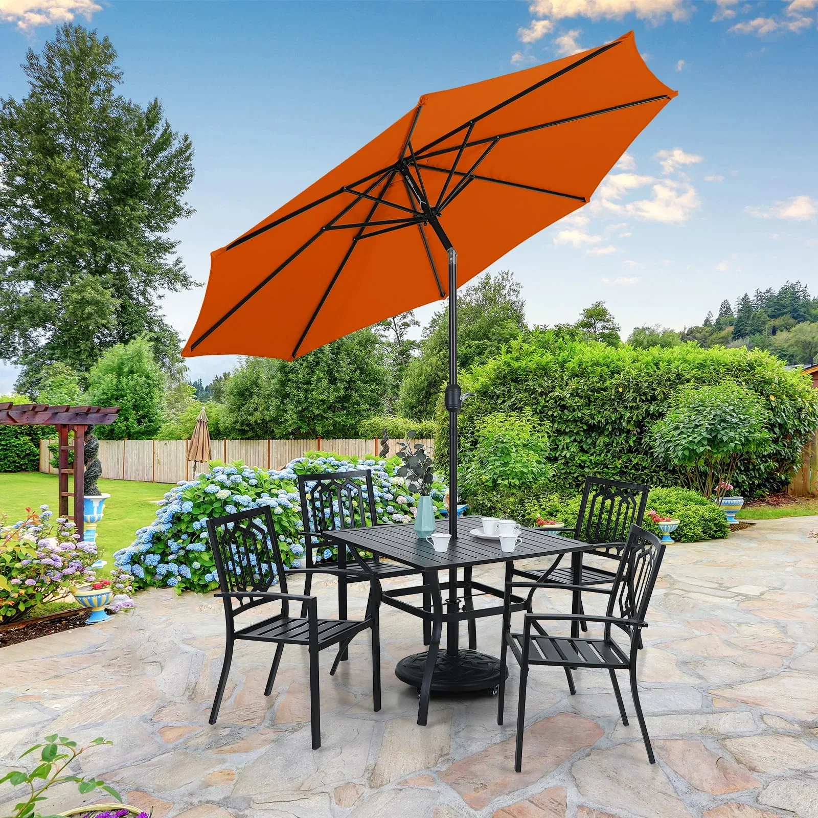 Solid Orange Patio Umbrella