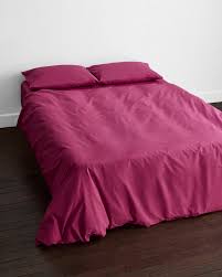 Organic Cotton Percale Duvet Cover - Berry