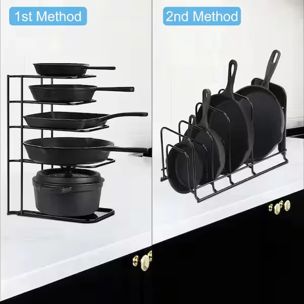 Black Steel Pan Organizer Rack