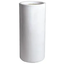 White Round Ceramic Tall Planter