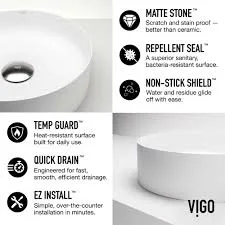 Round Matte Stone Vessel Sink