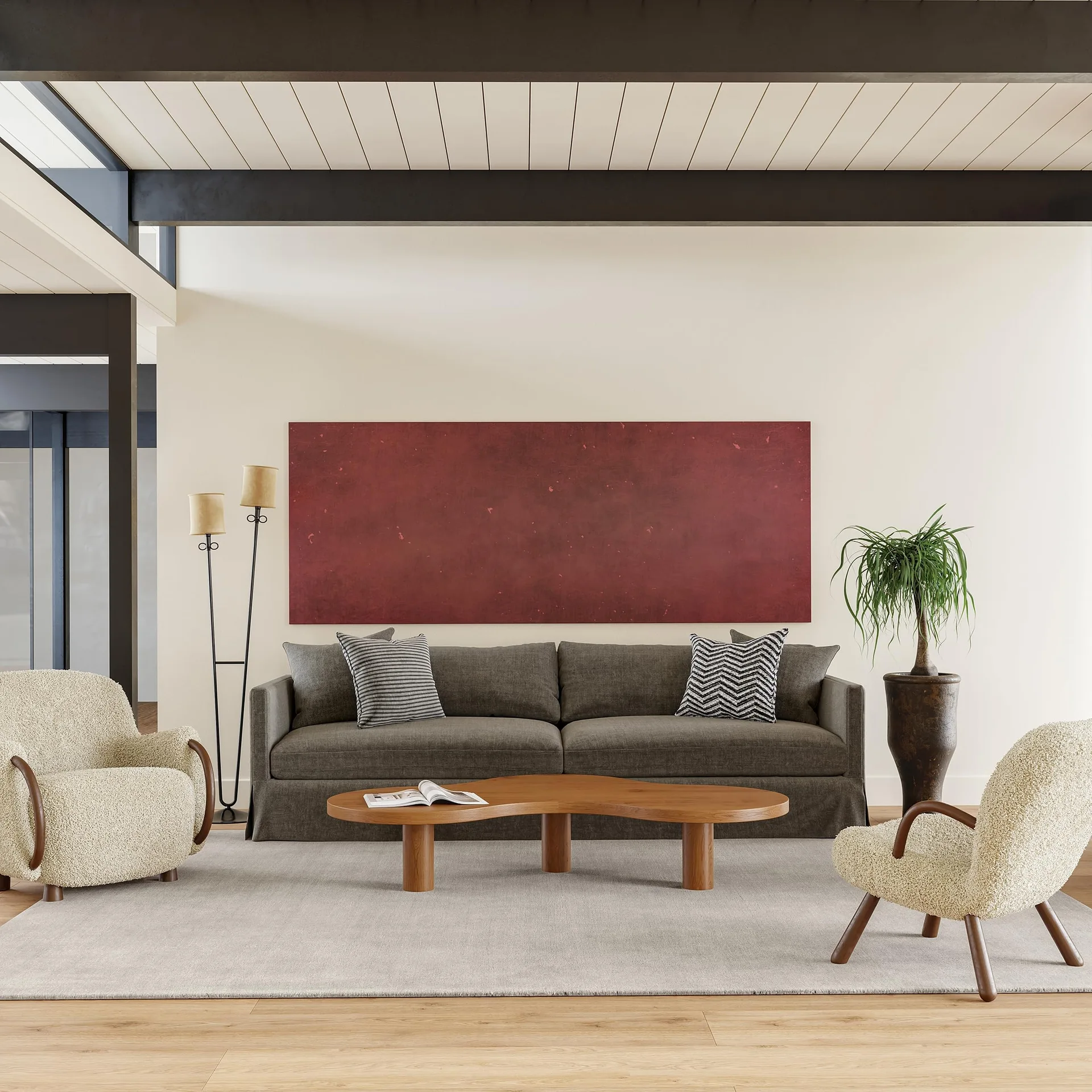 Solid Gray Wool Area Rug