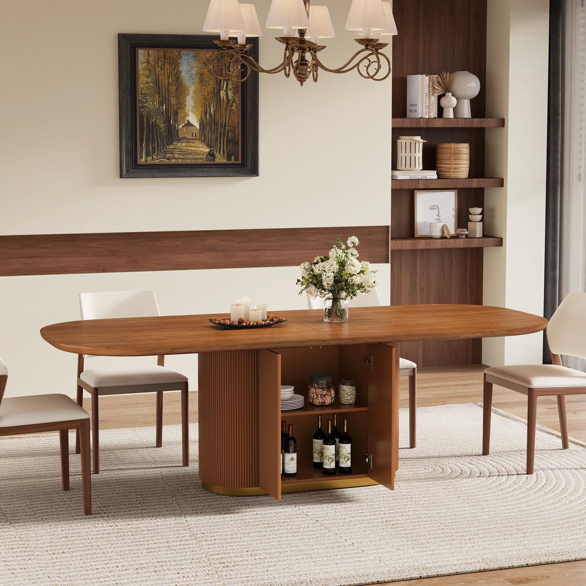 Oval Wood Dining Table