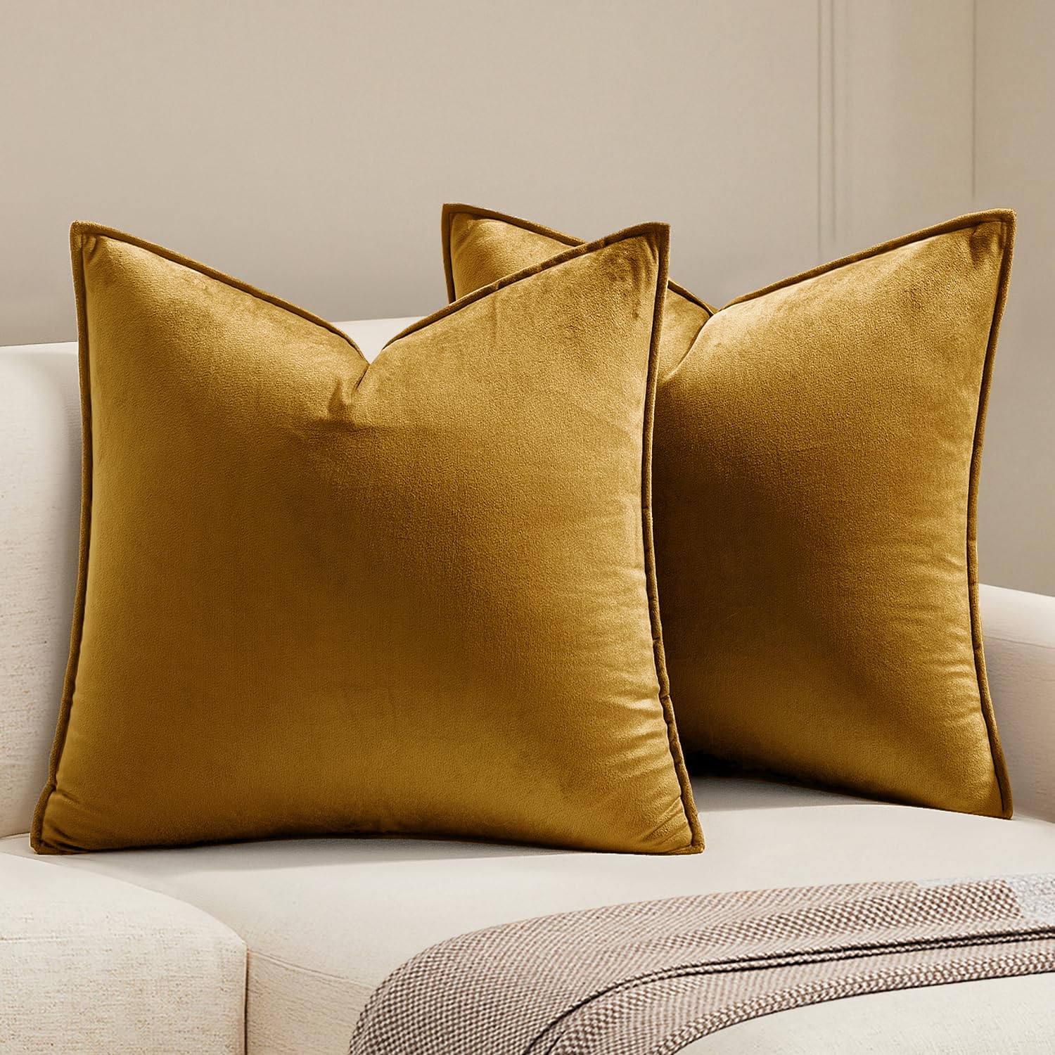 Solid Velvet Throw Pillow
