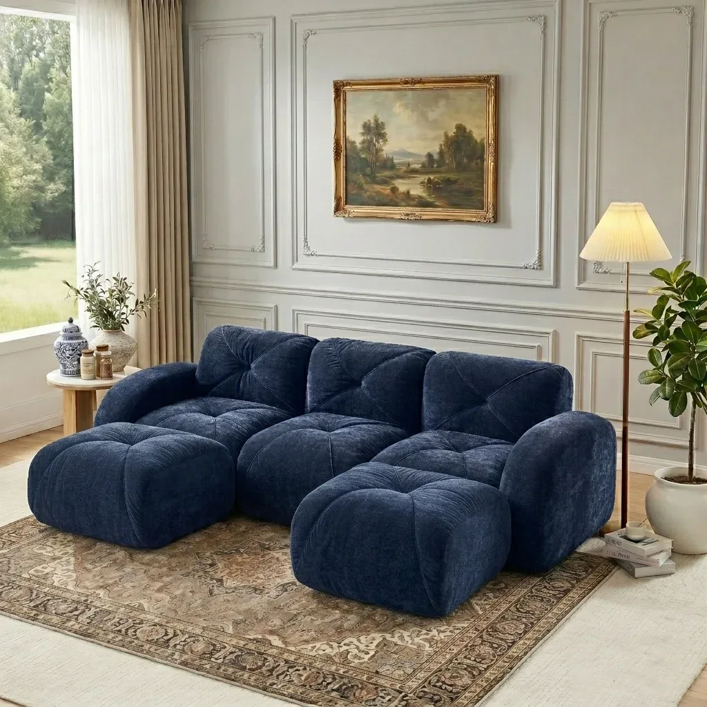 Tufted Velvet Modular Sectional Sofa