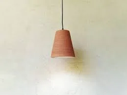 Ribbed Ceramic Conical Pendant Light