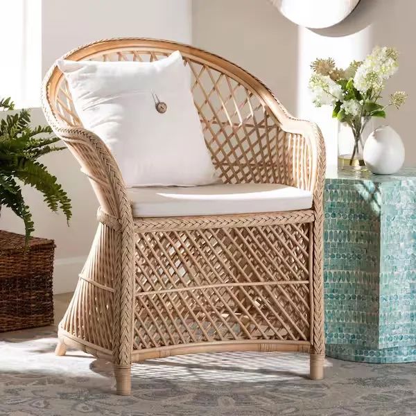 Casilda Natural Rattan Wicker Armchair