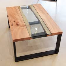 Rectangular Wood and Glass Coffee Table