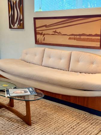 Adrian Pearsall Gondola Mid-Century Modern Curved Sofa