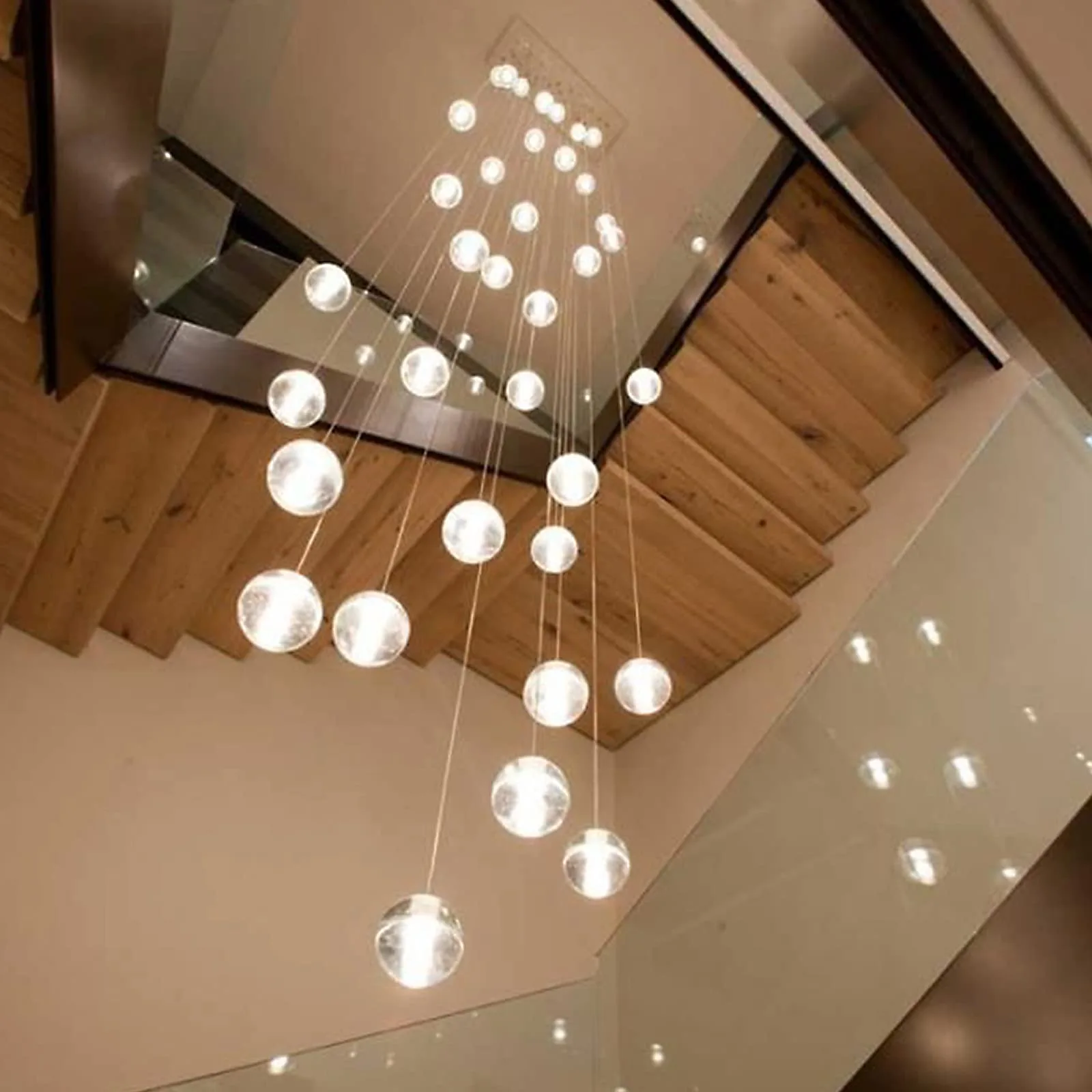 Crystal Ball Modern Glass Multi Pendant Chandelier
