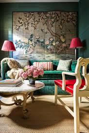Solid Green Velvet Sofa