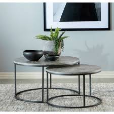 Round Gray Nesting Coffee Table