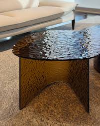 Bisel Bronze Glass Oval Coffee Table