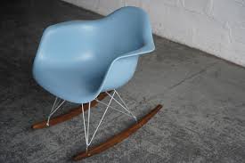 Eames Blue Molded Shell Rocking Chair