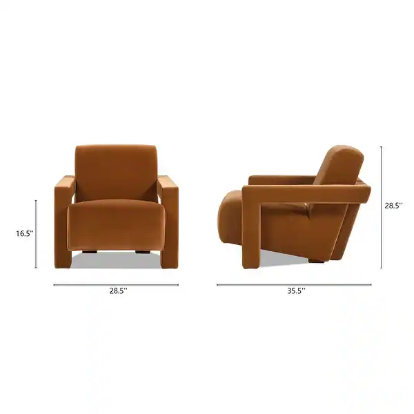 Ethan Orange Velvet Upholstered Armchair