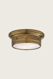 Siena Antique Brass Round Flush Mount Ceiling Light