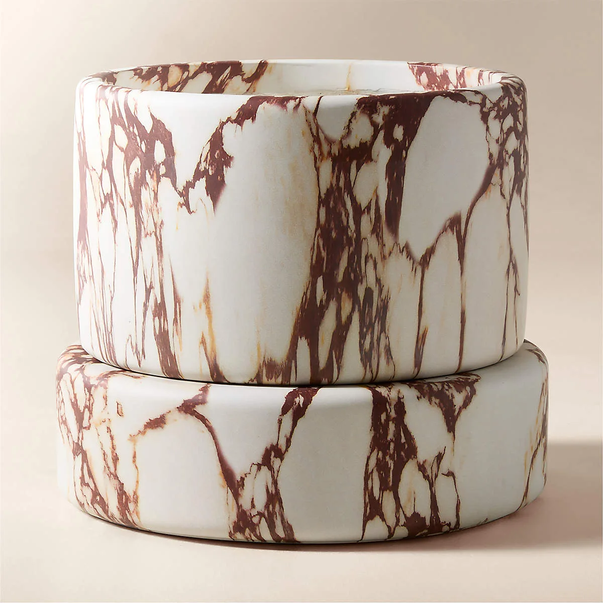 Red Marble Round Vessel Sink