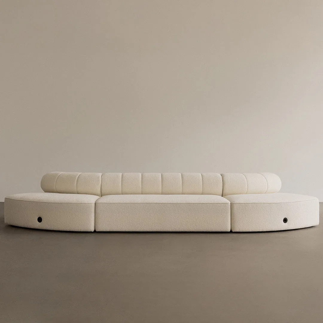 Eave Seamline Cream Fabric Modular Sofa
