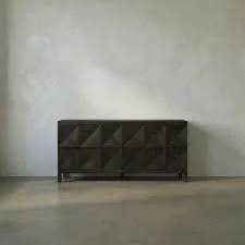 Quadrant Geometric Walnut Sideboard