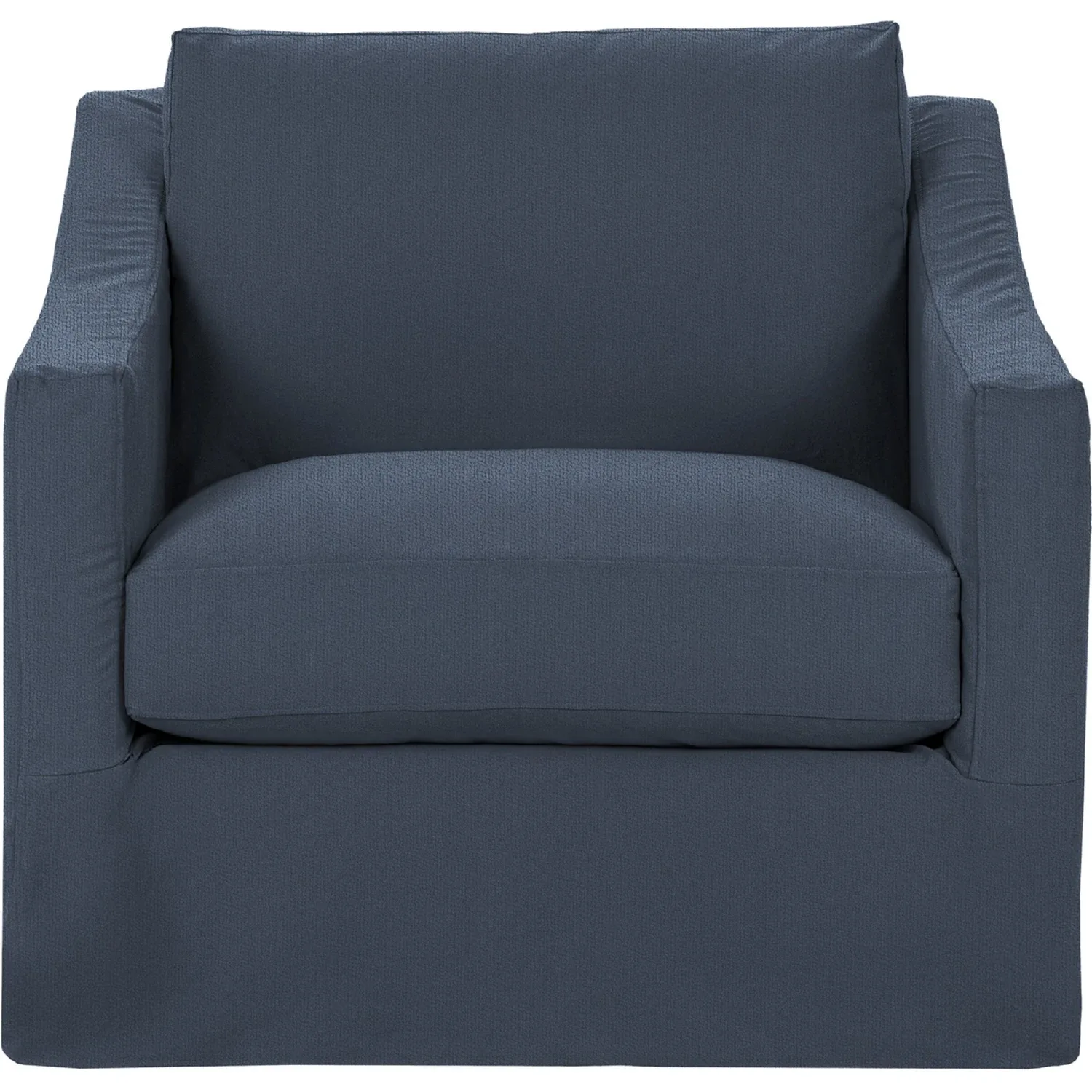 Kipton Navy Blue Textured Slipcovered Armchair