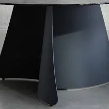 Orca Round Black Steel Dining Table