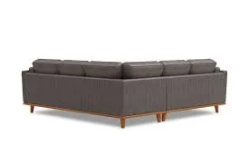 Gray Leather Sectional Sofa