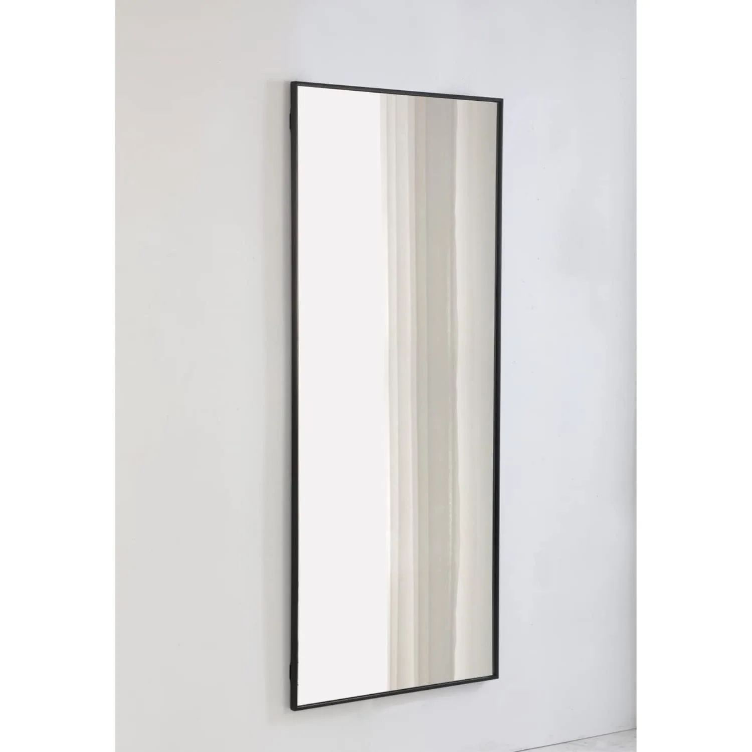 Rectangular Black Metal Framed Wall Mirror
