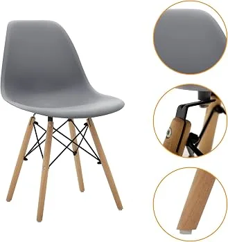 Gray Molded Shell Dining Chair