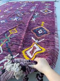 Alma Afghan-Moroccan Purple Geometric Wool Area Rug