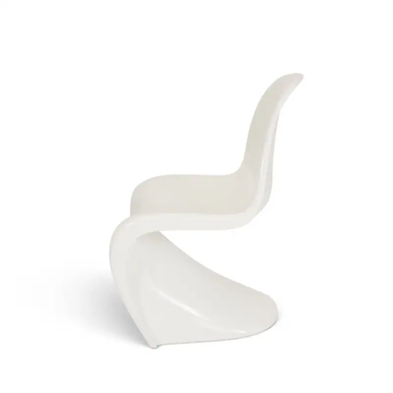 White Glossy Cantilever Side Chair
