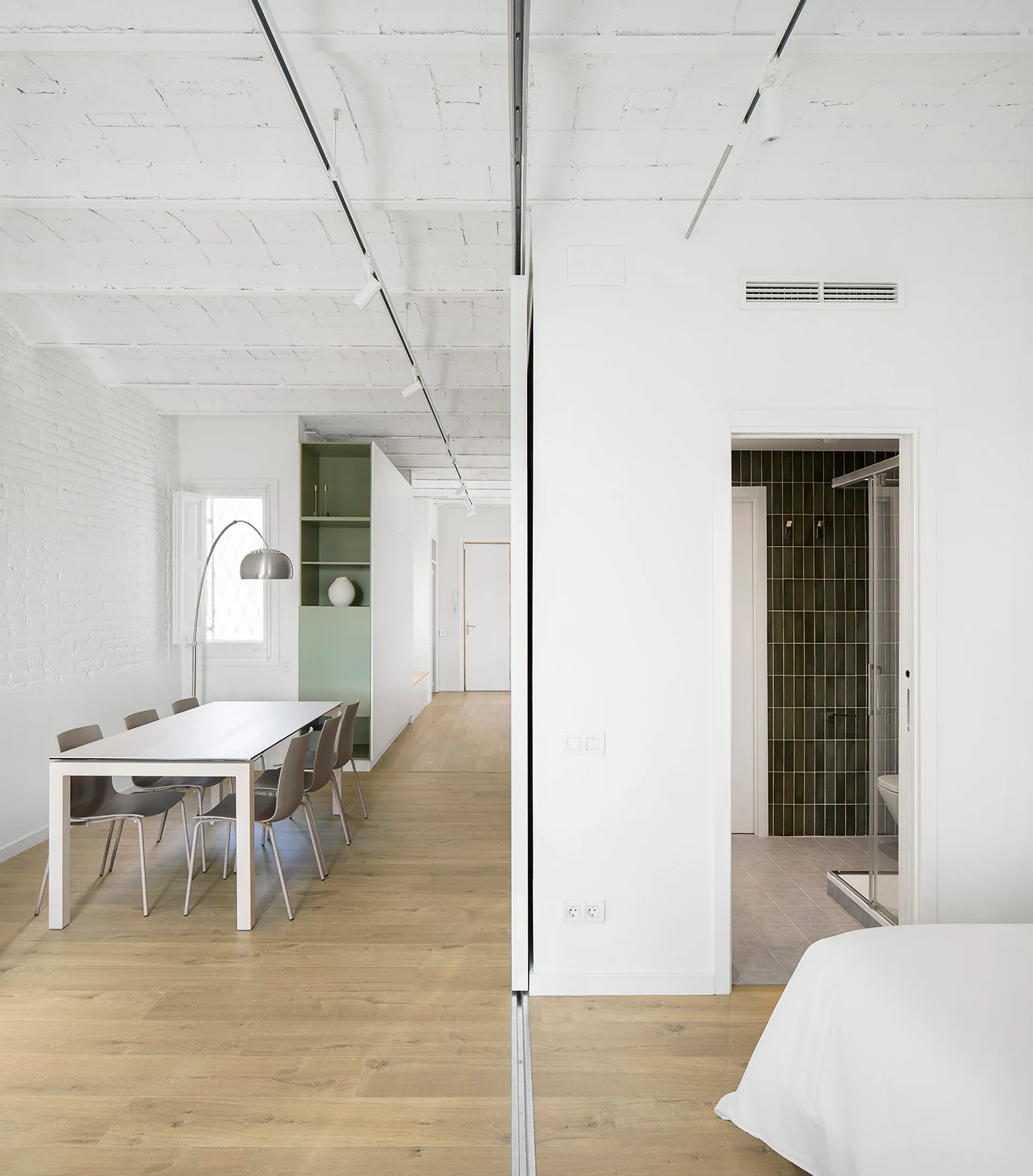 1907.H Dwelling Refurbishment in Barcelona, LAOS (Xavier Botet + Albert Saboya), Interior, Table, Windows, Chair