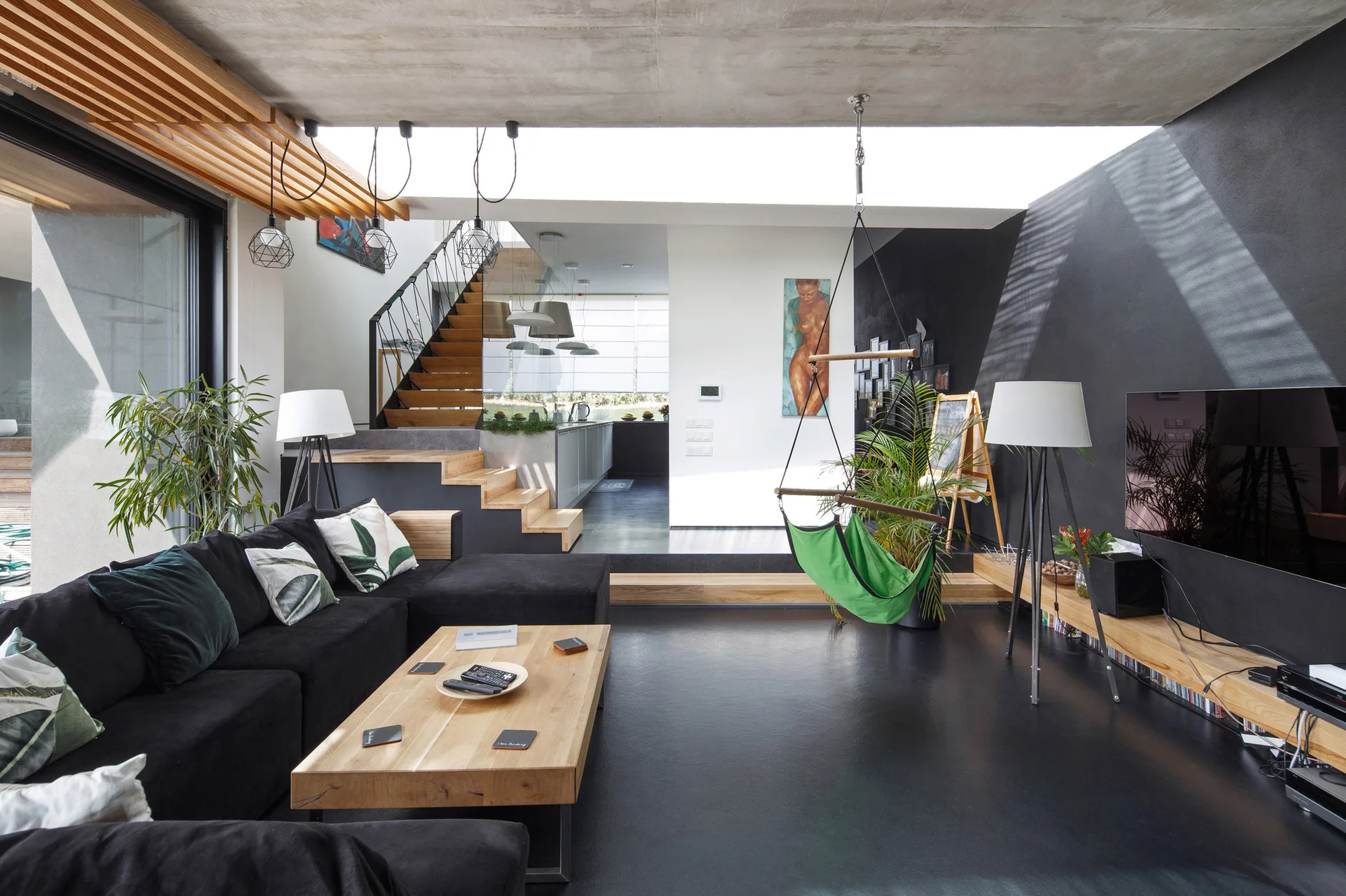 House with the Hole, RS + Robert Skitek, Interior, Table, Sofa