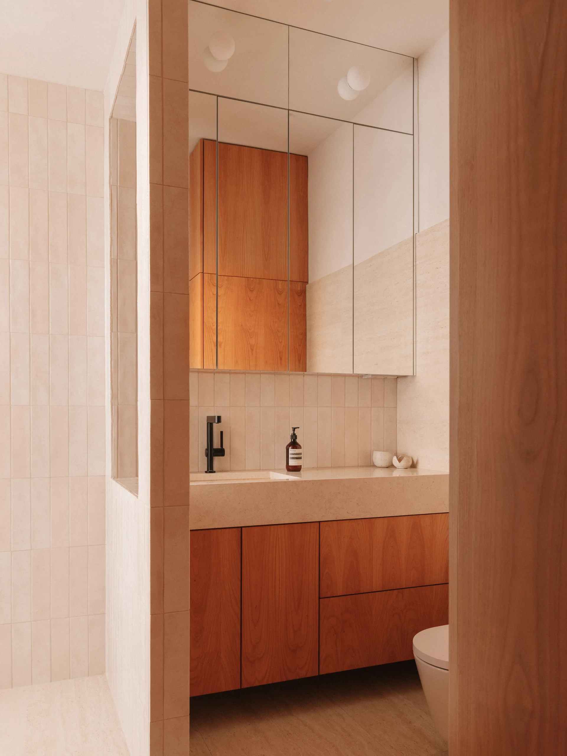 Treehouse Apartment, Projekt V Arhitektura, Interior, Bathroom, Wood, Sink