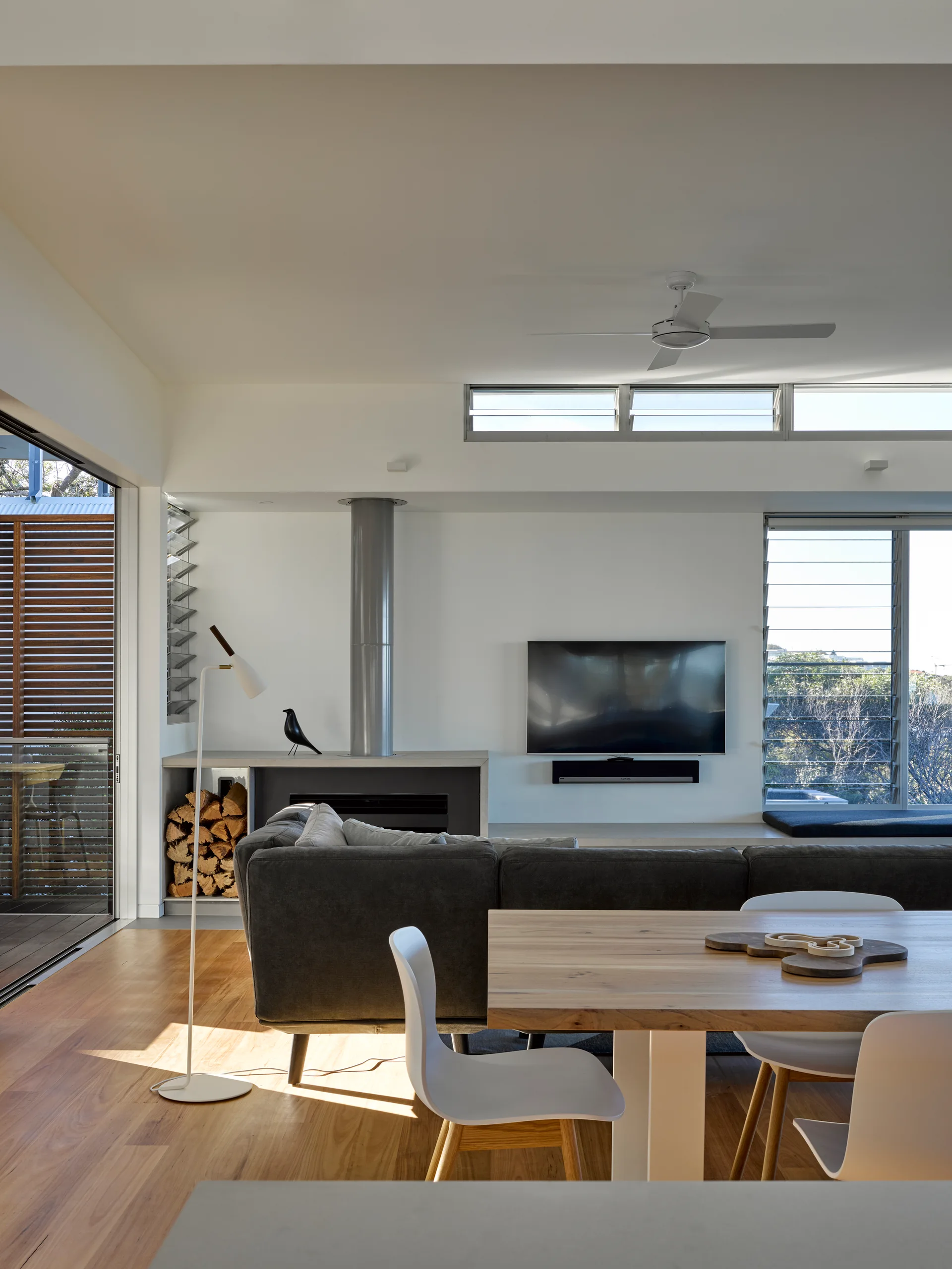 Sunshine Beach House, Bark Design Architects, Interior, Living Room, Table, Chair