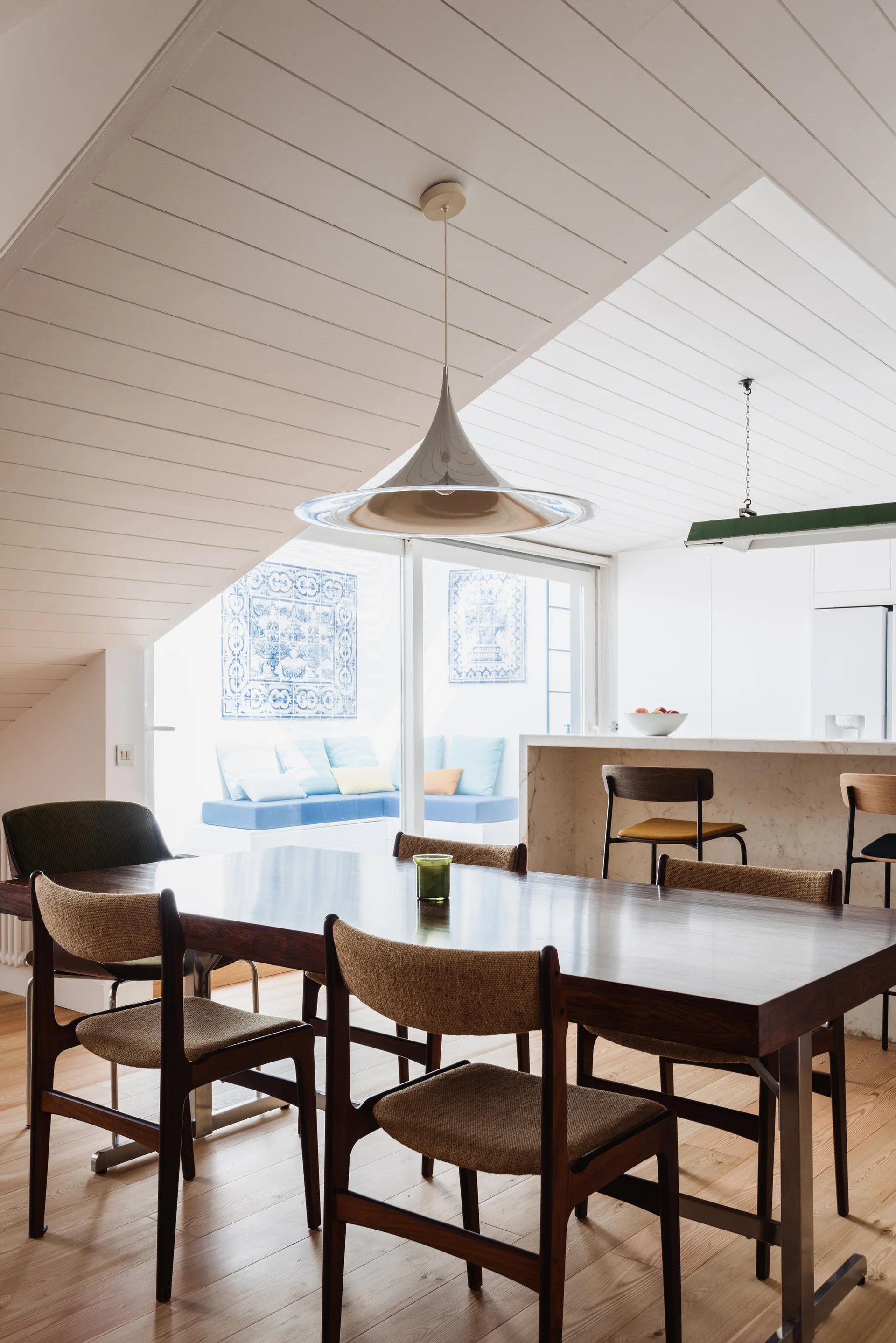 Ivens Apartment, X Atelier, Interior, Dining room, Wood, Table, Chair, Lighting, Glass