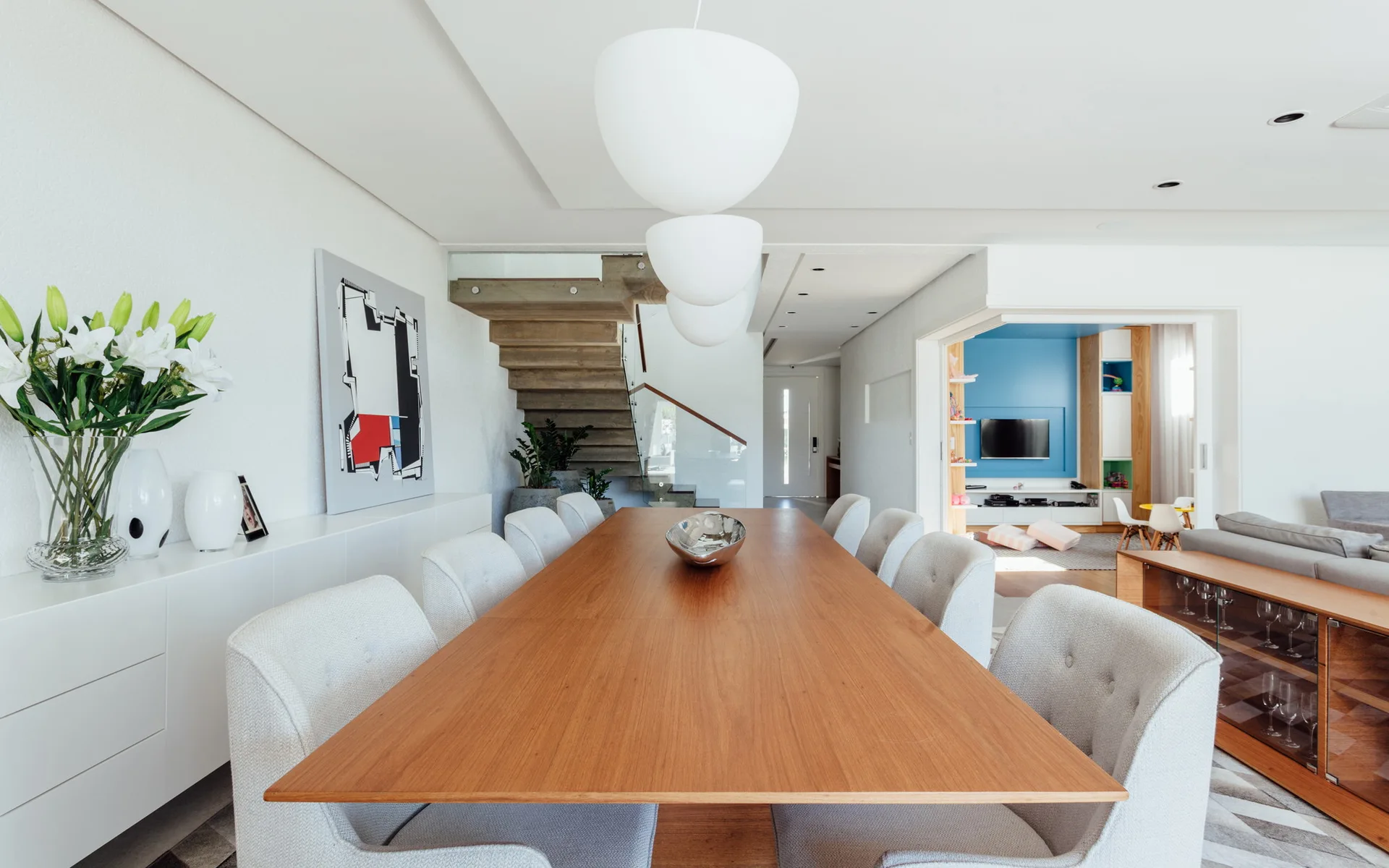 House 007, Lineastudio Arquiteturas, Table, Sofa, Lighting, Chair