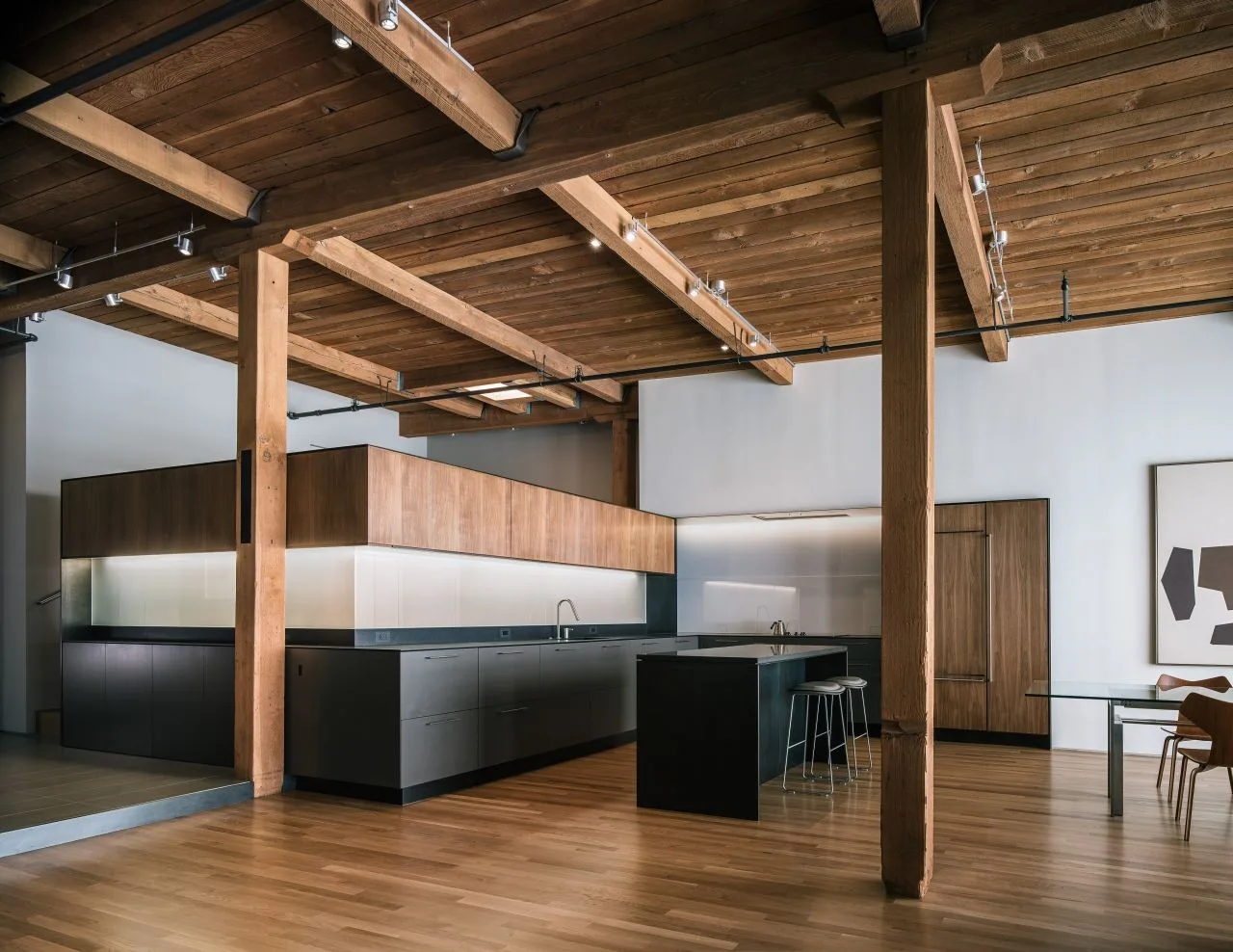 San Francisco Loft, LINEOFFICE Architecture, Beam, Chair, Deck