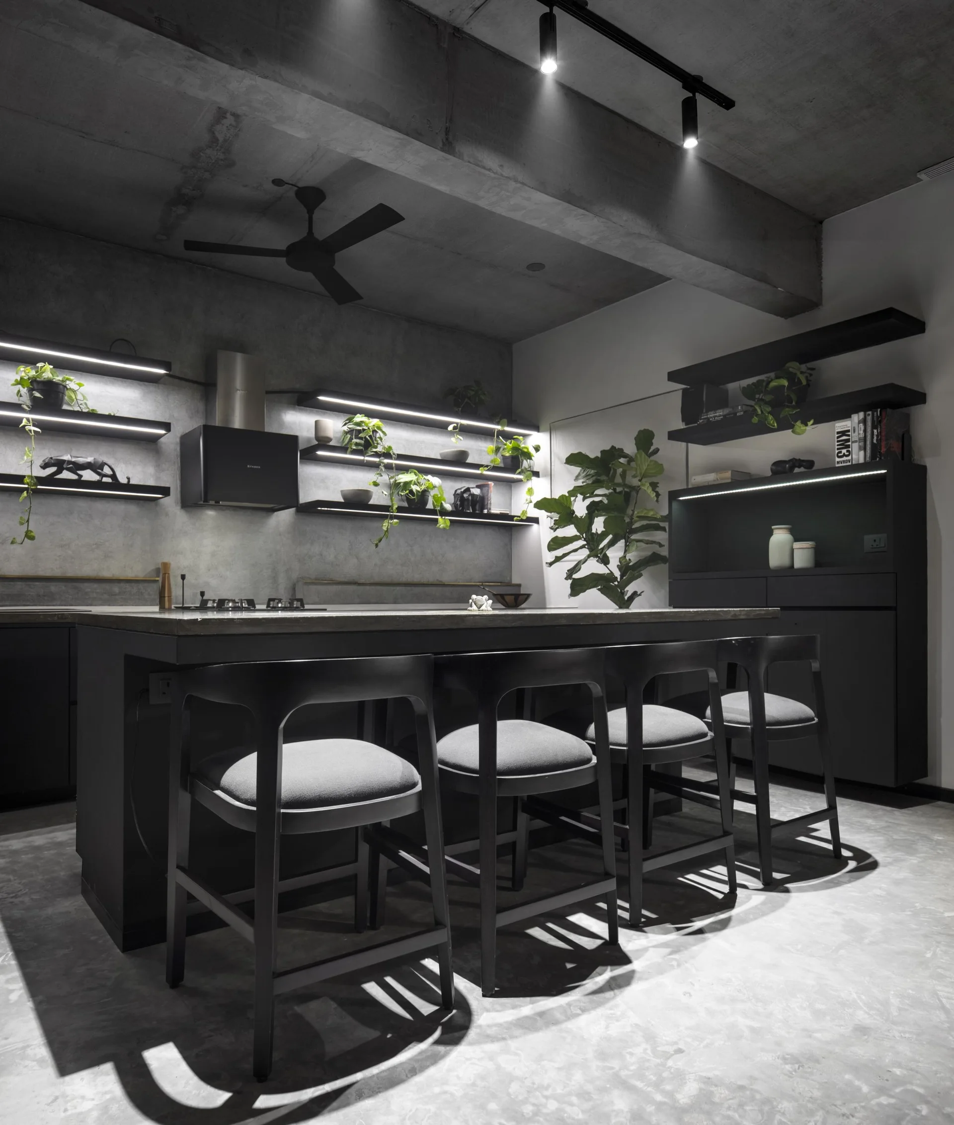 SHUNYO Apartment, The Purple Ink Studio, Interior, Kitchen, Table, Chair