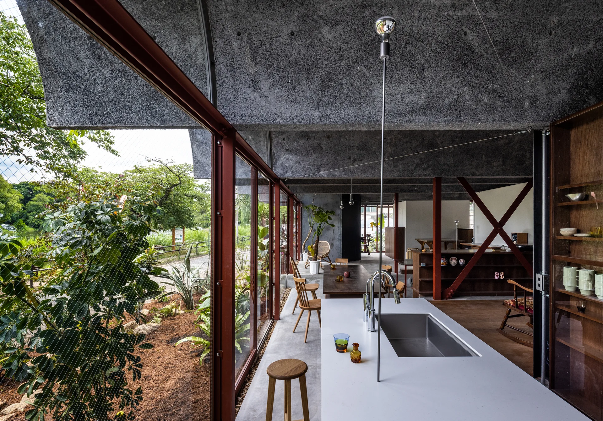 Tsuruoka House, Kiyoaki Takeda Architects, Interior, Table, Door, Chair
